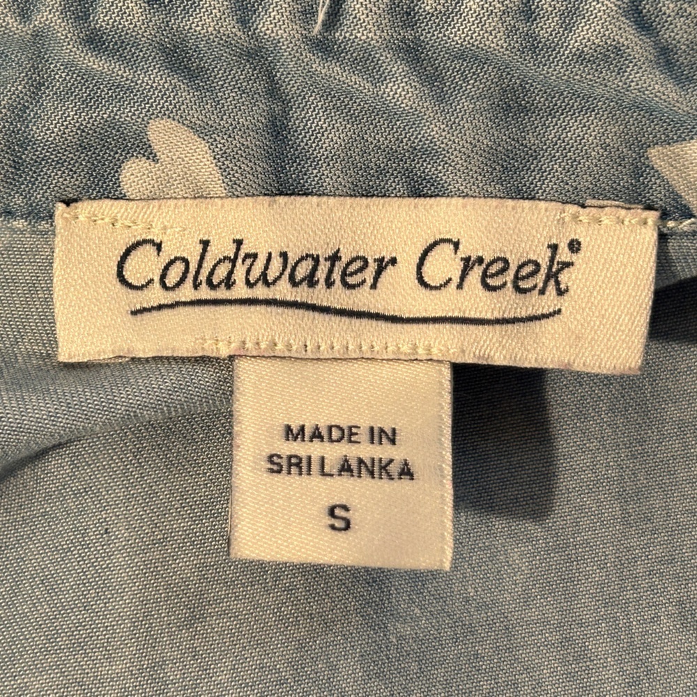 Coldwater Creek Chambray 3/4 Sleeve White Hearts Size Small Valentine’s Day - Picture 5 of 10